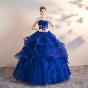 Бальные платья синего цвета 2021, элегантное бальное платье без бретелек для выпускного вечера, 6 цветов, вечернее платье на выпускной, Индивидуальный размер