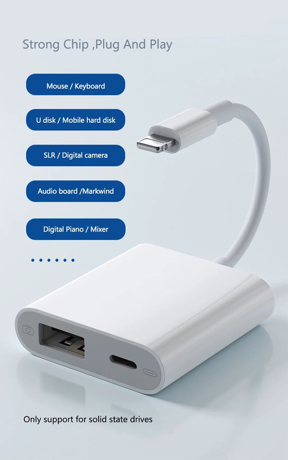 Для iPhone iPad Lightning OTG конвертер USB Micro адаптер MacBook компьютерный ридер type-c коннектор для передачи данных