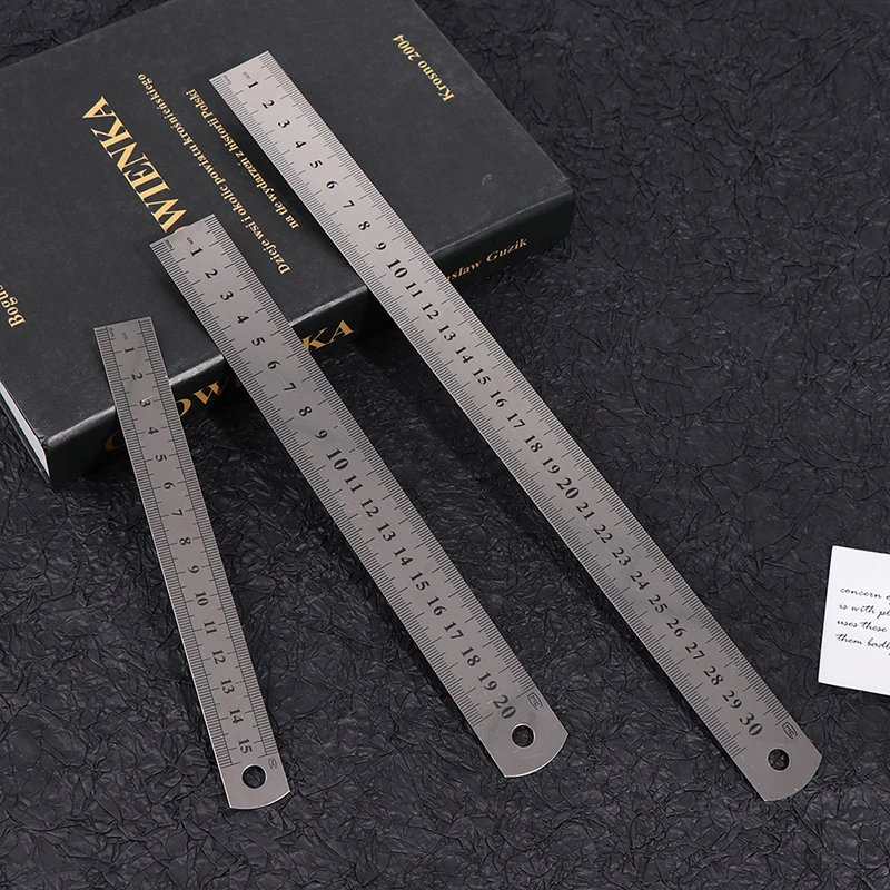 100% Brand New Hot 3Pcs Stainless Steel Ruler for Engineering School Office 15cm/20cm/30cm