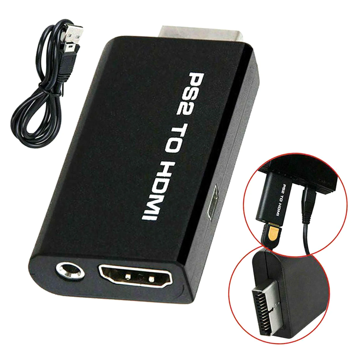 

HDTV HDMI Converter For PS2 To HDMI 480i/480p/576i Audio Video Converter Adapter With 3.5mm Audio Output For PS2 Display Modes