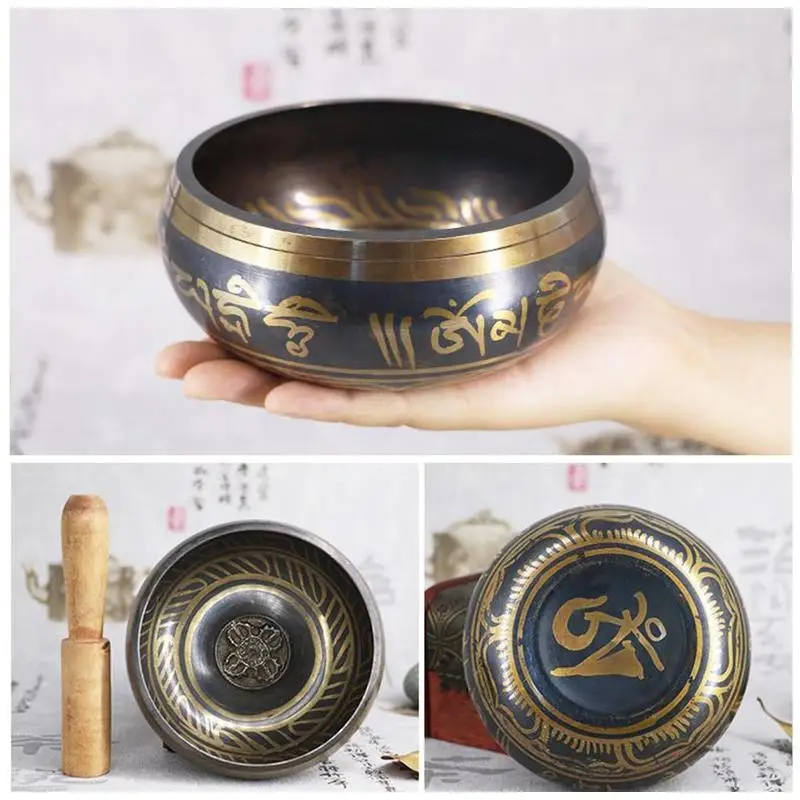 Тибетские поющие чаши Буддизм медитация колокольчик кованые буддизм латунь Йога