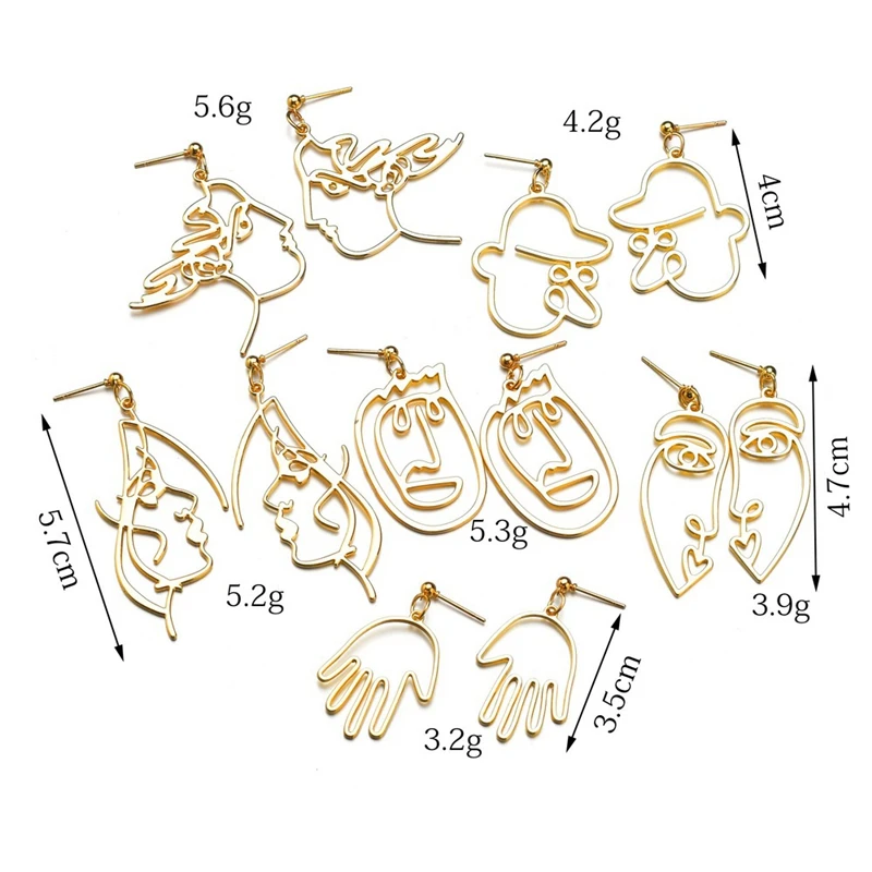 Ivy человеческие серьги капли для лица женщин Ретро абстрактные выдалбливают