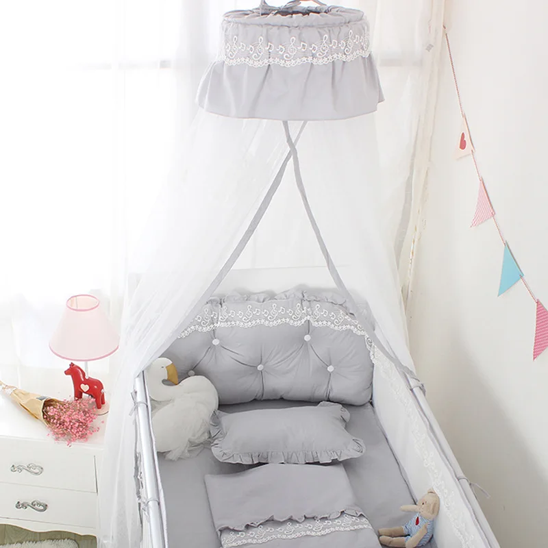 Kaufen Baby Bett Krippe Netting Hängen Runde Schattierung Dome Universal Boden Stehen Baby Moskito Netze Für Baby Zimmer Bett Vorhang Zelt