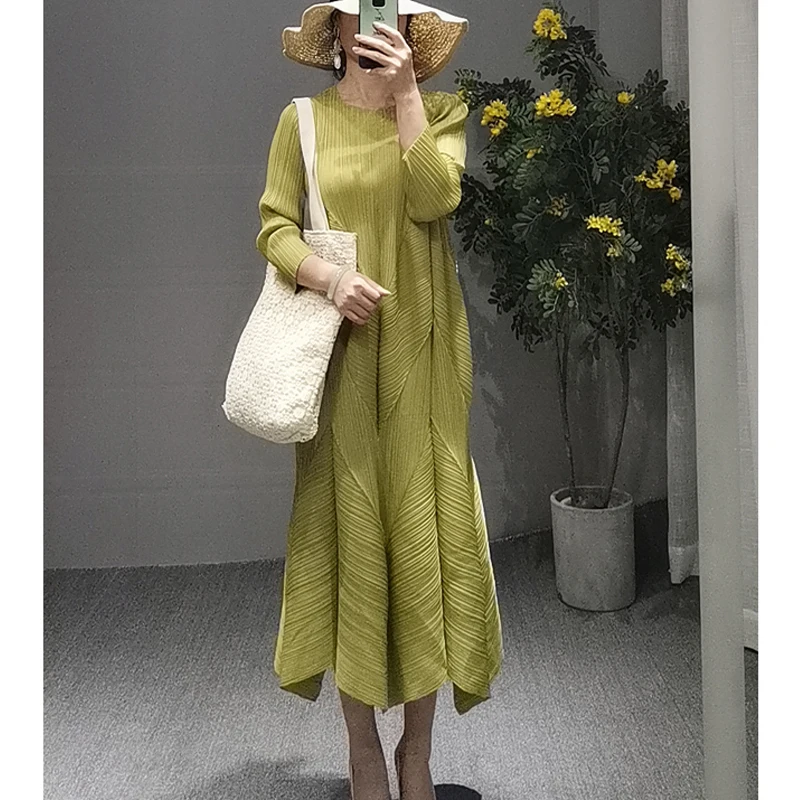 Женское плиссированное платье с большими цветами новое однотонное элегантное