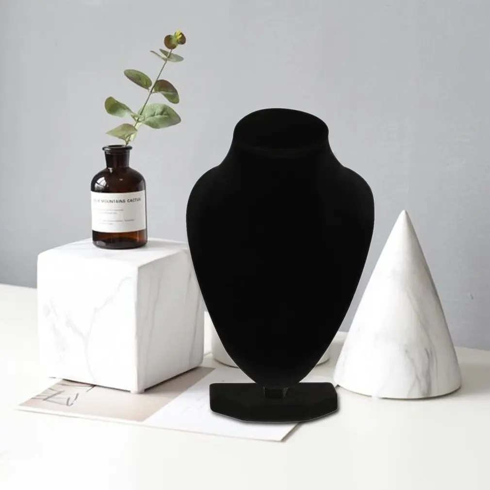 Black Velvet Necklace Pendant Jewelry Display Stand Holder Show Shelf Chain Earring Bust Organozer Showcase Rack |