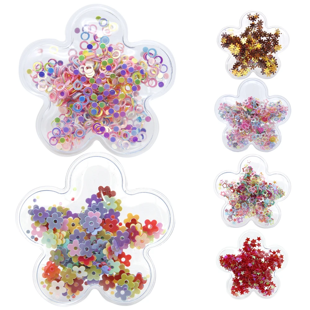 53x53 мм прозрачный шейкер в форме звезды Блестящие Блестки сделай сам зажим для