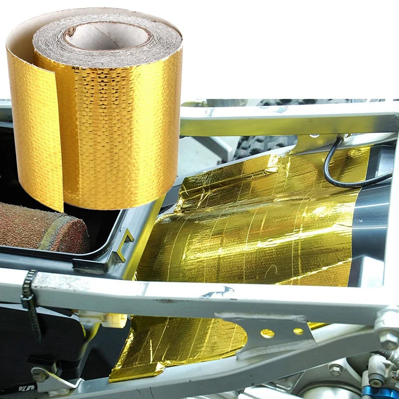 

2 inch 33FT Gold Intake Heat Reflective Tape Wrap Self Adhesive High Temperature