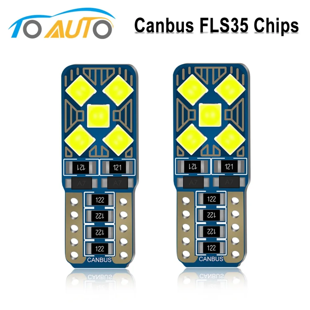 2 шт. T10 W5W WY5W Высокое качество светодиодные лампы 194 168 10 шт. FLS35 чип Canbus Нет ошибок Авто Чтение купольная лампа автомобиля Клин хвост боковой лампы