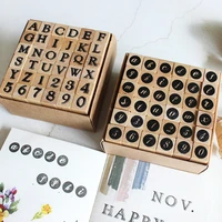 mirui creative vintage curlycue typewriter letters wooden seals stamp rubber office seal set log hand account decorative dairy