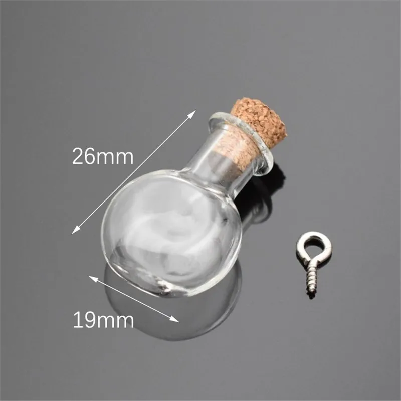 Стеклянная мини бутылка с подвеской в виде сердца и звезды 10 шт.|Подвески| |