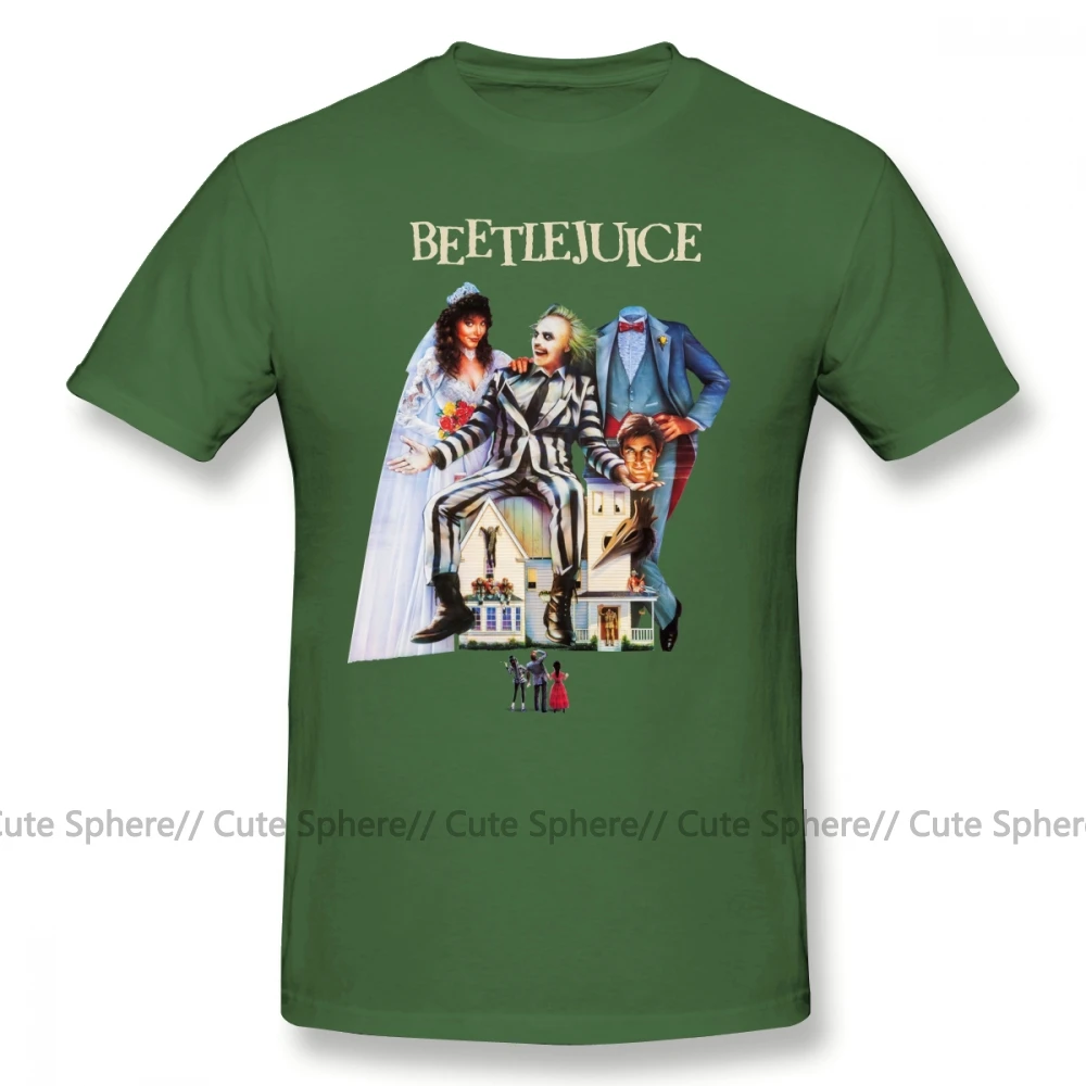 Футболка Beetlejuice, футболка Beetlejuice, 6xl, футболка с коротким рукавом, Мужская футболка с принтом, 100 хлопок, потрясающая уличная одежда, футболка - Цвет: Army Green