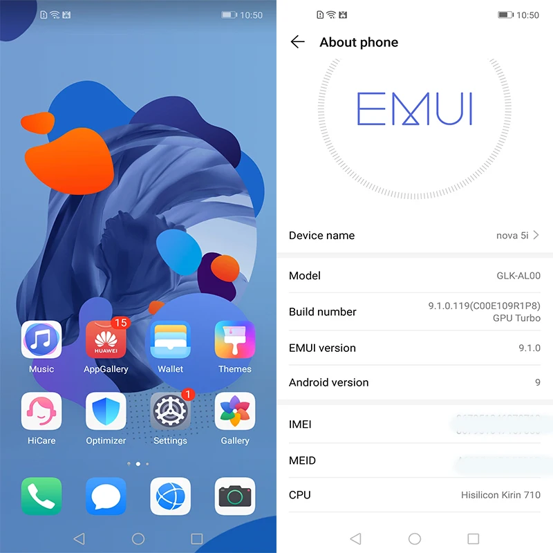 huawei Nova 5i, 6 ГБ, 128 ГБ, мобильный телефон Kirin 710, четыре ядра, 6,4 дюймов, Android 9,0, отпечаток пальца, 24 МП, фронтальная камера, GPU, Turbo 3,0