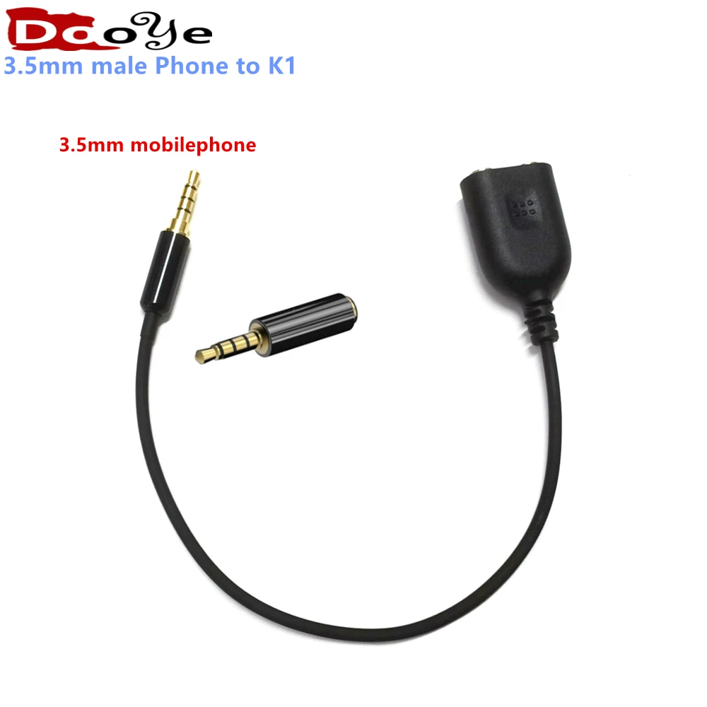 2Pin K1 Socket to 3.5mm male Phone Audio Earpiece Transfer Cable For Kenwood TYT Baofeng uv5r 888s Walkie Talkie