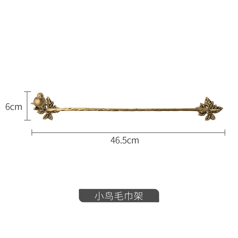 

Antique Brass 3pcs Bath Towel Set Bird Towel Ring Carved Toilet Paper Holder Creative Towel Bar 18 Inch Bathroom Accessories
