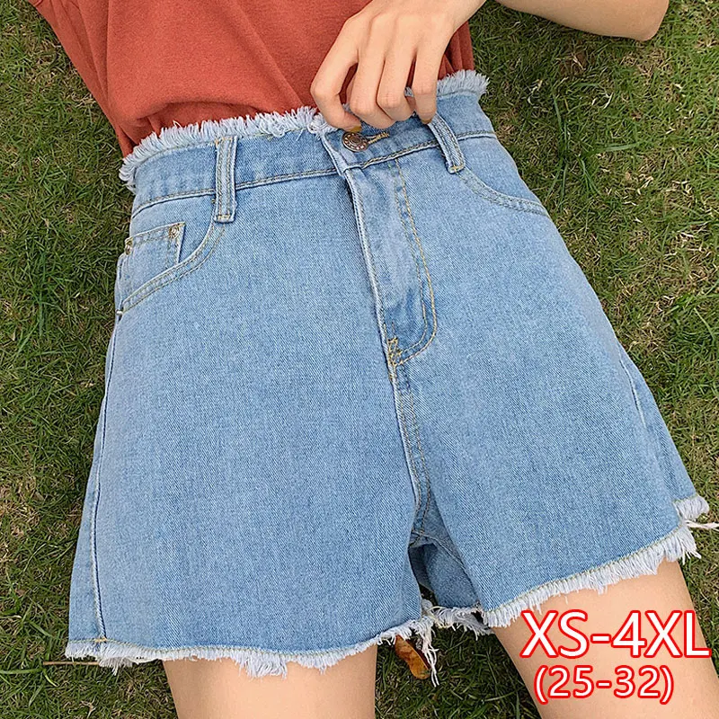 Джинсовые шорты женские с высокой талией повседневные брюки кисточками на