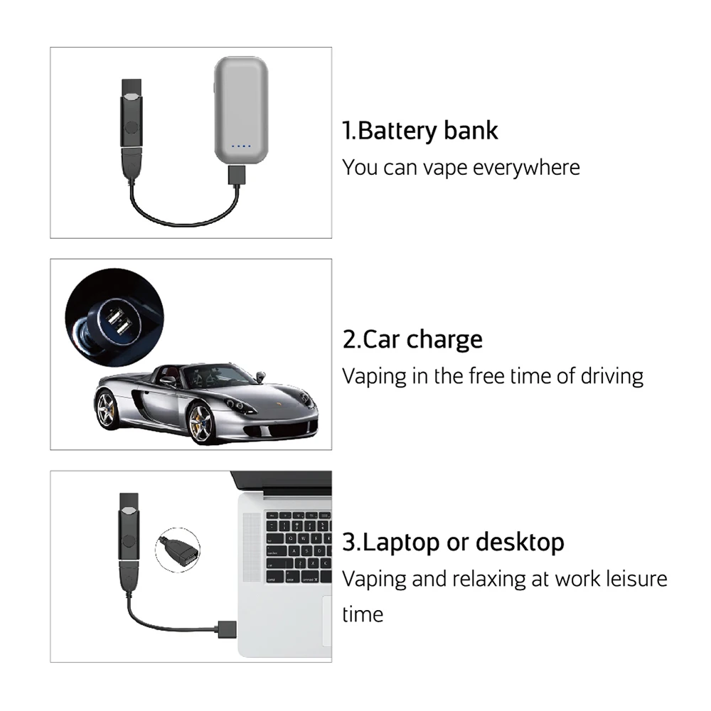 Зарядное устройство с USB портом для электронной сигареты зарядное картриджа Juul Pod