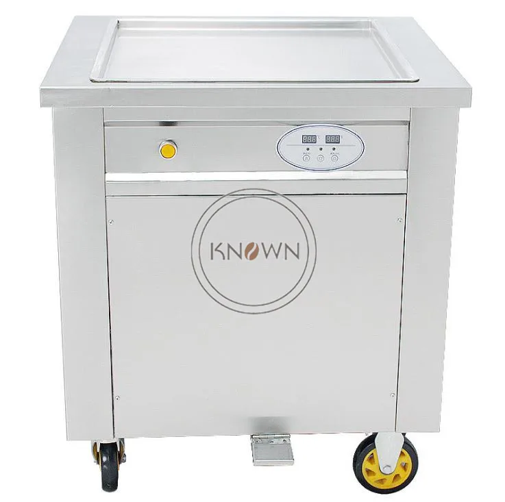 

Free shipping by sea 220v/50hz R410A refrigerant single flat pan ice cream making machine commercial