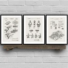 Картина на холсте, блоки Lego, запатентованная печать, игрушка, настенные художественные плакаты, детский винтажный план, картина, украшение для комнаты мальчиков