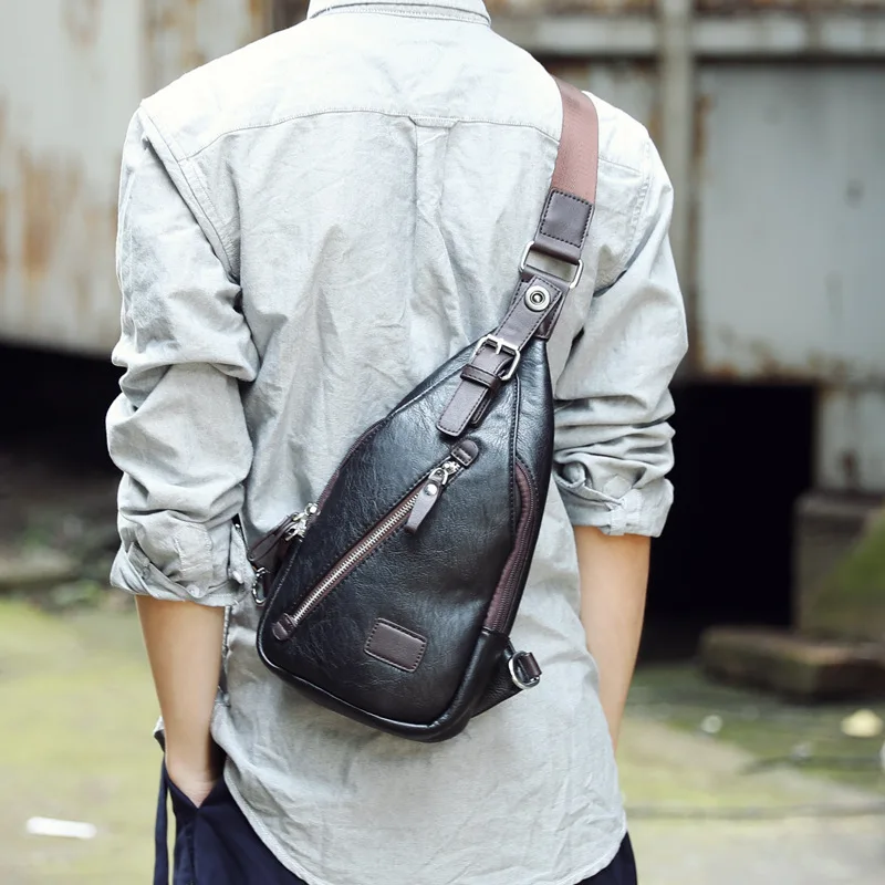 Youda новый мужской PU материал карманы большой емкости открытый езда Грудь сумка