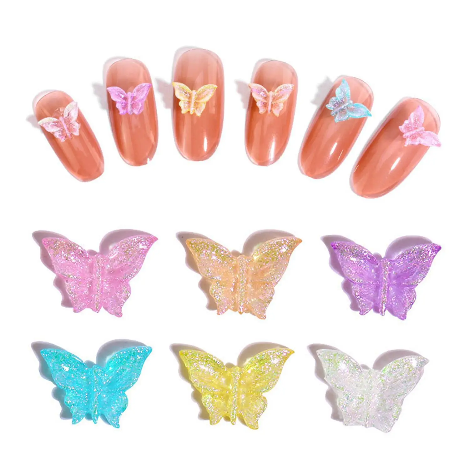 

50pcs White Cute Material Package Decorations Rhinestones Nail Beauty Nail Art Decoration Resin Drill