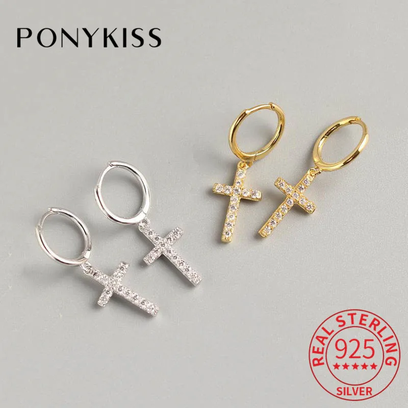 Женские Геометрические серьги кольца PONYKISS вечерние из 100% стерлингового серебра