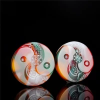 1pc natural colour jade taiji bagua pendant necklace chinese hand carved fashion charm jewellery jadeite amulet men women gifts
