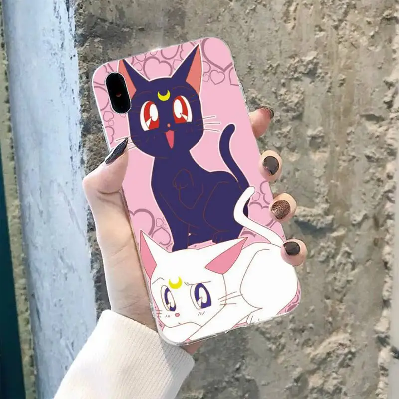 

TOPLBPCS sailor moon cat Phone Case for iPhone 8 7 6 6S Plus X 5S SE 2020 XR 11 12 pro XS MAX