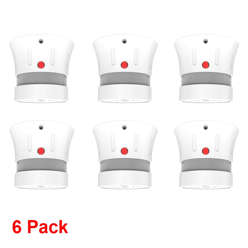6pcs CPVan FSD001 Беспроводной детектор дыма безопасности пожарная защита EN14604 CE сертифицированный 5 лет Срок службы батареи дымовая сигнализация дымовой датчик сигнализации противопожарный датчик для курен - Цвет: 6pcs