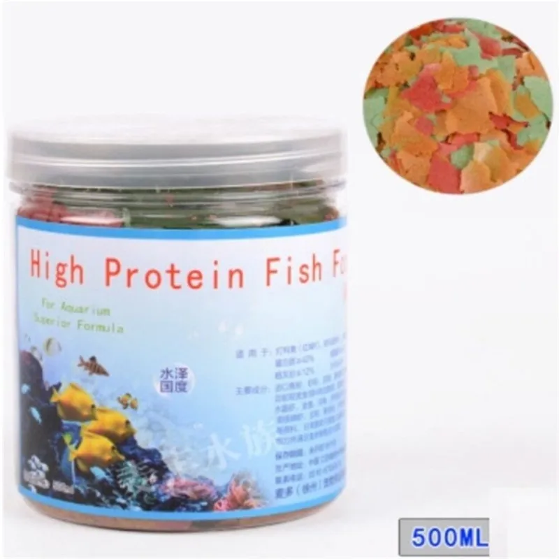 500ML/Pack Aquarium Fish Food Tetra Flakes For Tropical Marine Ornamental Small Goldfish Koi Feeding | Дом и сад