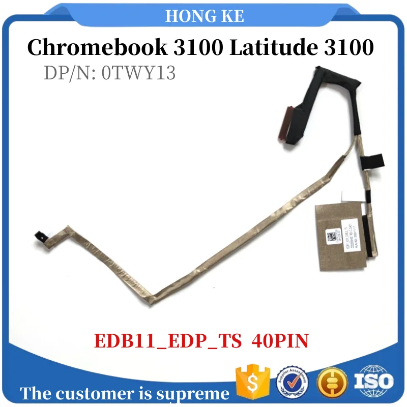 

New Original LCD Screen Cable 1080P DELL Chromebook 3100 Latitude 3100 EDB11 EDP Touch 40PIN DP/N:0TWY13 DC02003AH00