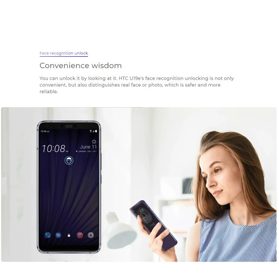 Мобильный телефон htc U19E 4G LTE 6," 1080x2160p 6 ГБ ОЗУ 128 Гб ПЗУ две sim-карты Snapdragon710 Восьмиядерный NFC 3930 мАч Android 9,0