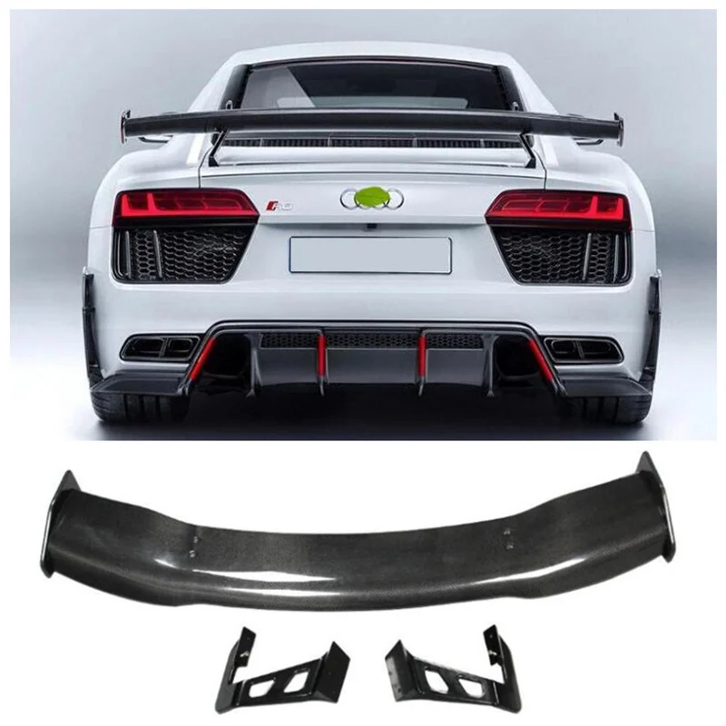 

Fits For Audi R8 V8 V10 Coupe GT Style 2010-2021 High Quality Carbon Fiber Rear Trunk Lip Spoiler Wing