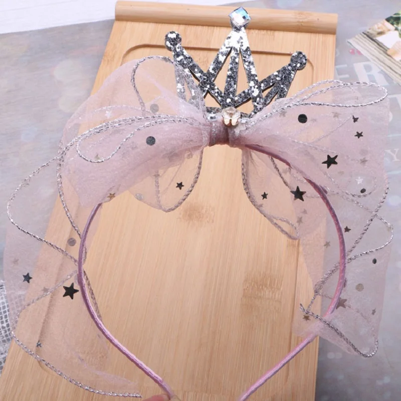 

Cute Little Princess Crown Headdress Girls Hairpin Headband Magic Wand Accessories Headband Veil Children's Hair Accessories