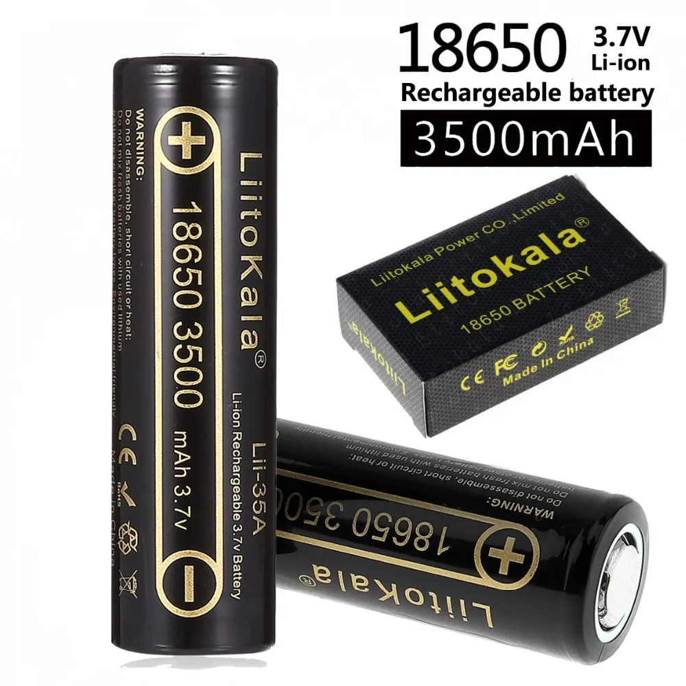 Литий ионная аккумуляторная батарея LiitoKala 100% оригинал 18650 3500 мА/ч 3 7 В 10 А литиевая