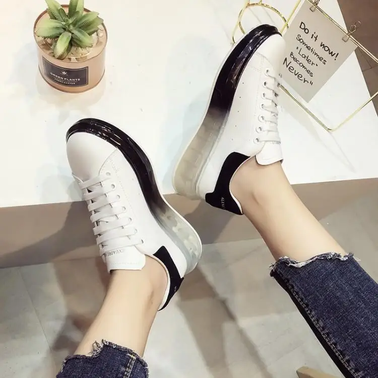 Women Flats Shoes Fashion Red Sole Soft Rubber Heels Platform Womens Casual Cross Tied Lace Up Zapatos De Mujer Runway | Обувь