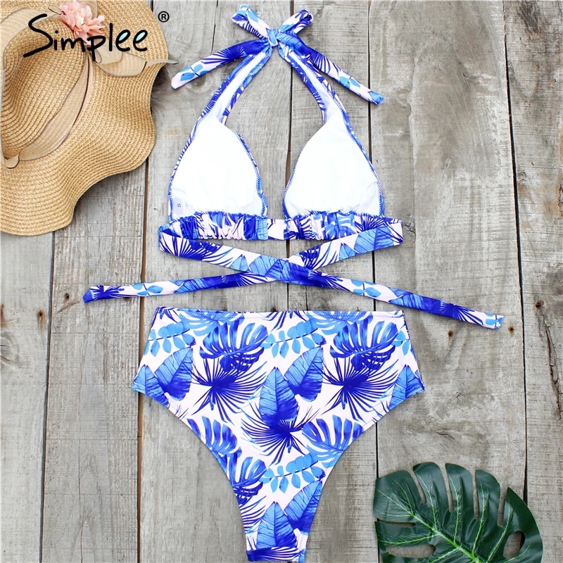 Женский купальник Simplee с цветочным принтом микро бикини большого размера v