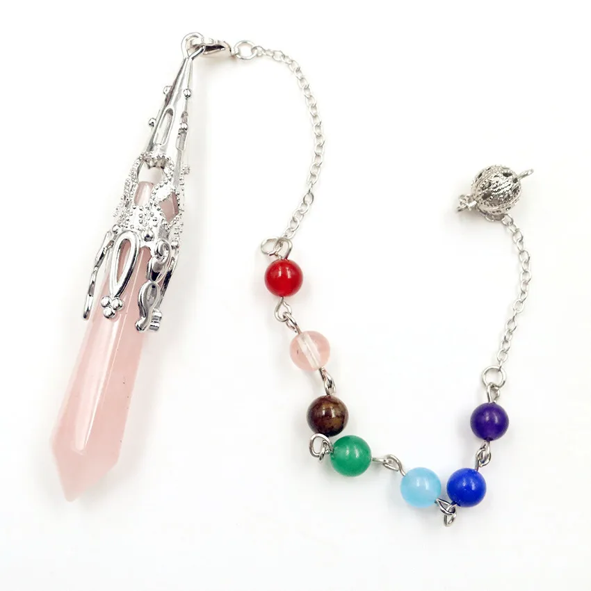 FYJS уникальный шестигранный камень аметист с посеребренным покрытием кулон