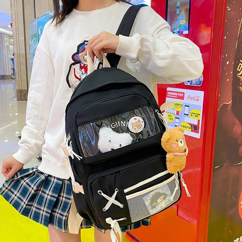 Кавайный рюкзак Kawai, школьная сумка для девочек-подростков, милый студенческий рюкзак, сумки для книг