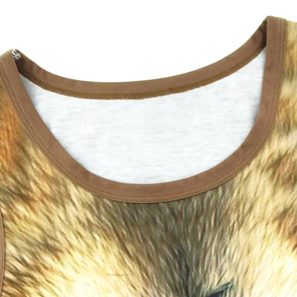 Мужчины Животных 3D Майка одноглазый Волк Тигр Лев Фитнес Бодибилдинг | Мужская