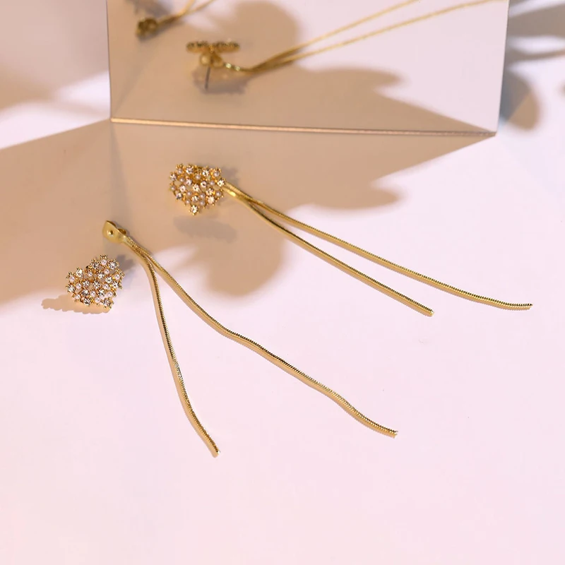 

Жемчужные серьги с кисточками Love, женские длинные стильные тонкие Двухсторонние серьги-гвоздики с диким лицом, изысканные элегантные модны...