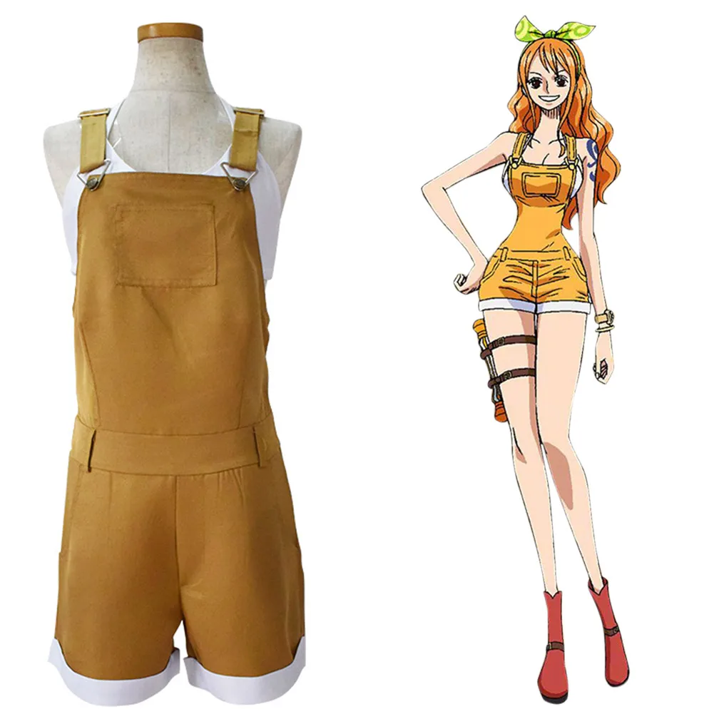 

Костюм для косплея из аниме One Piece Nami, комбинезон, шорты, карнавальный комбинезон на Хэллоуин, Комбинезоны