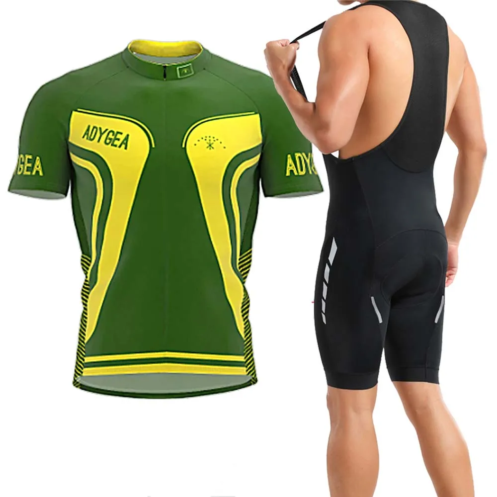 Комплект одежды Adygea мужской для велоспорта Классическая зеленая футболка в