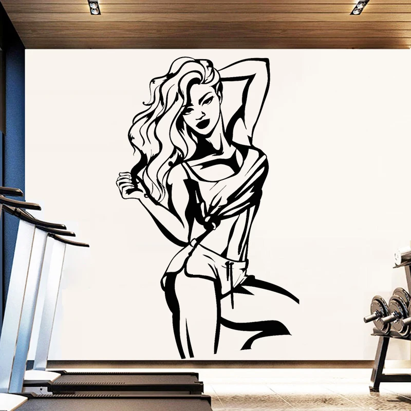 Стикер настенный для спортзала фитнес клуб наклейка сексуальные горячие Стикеры