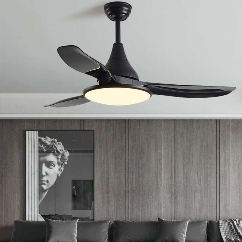 

Modern Wood Ceiling Fan with Led Light and Control Smart Silent for Living Room Bedroom Kitchen Home Indoor Lighting 110v 220v