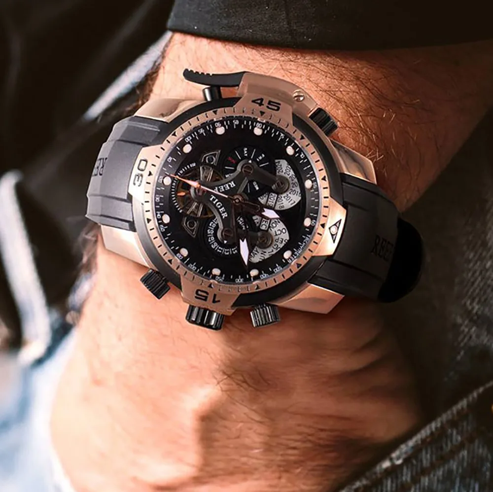 Часы мужские механические с автоподзаводом водонепроницаемые до 100 м|Мужские