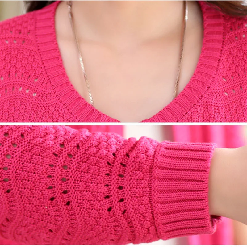 Women SweaterThin Knited Cardigan Sweater 2020 New Spring Tops Coat Medium long Hollow out OK057 |