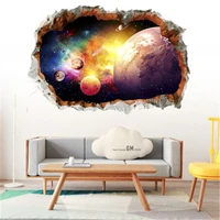 3d universe galaxy wall sticker for kid room home decor cosmic space boy room decorative sticker galaxy star ceiling mural decal