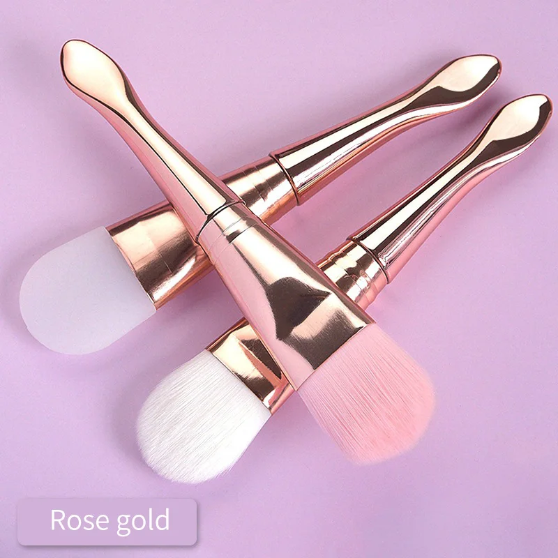

Metal Handle Makeup Brush Liquid Foundation Facial Mask Portable Contour Brush Silicone Fiber Wool Brush Beauty Skin CareTools