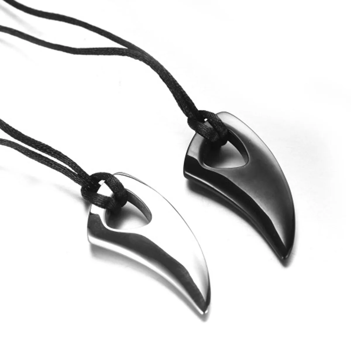 Подвеска зуб с кожаным шнуром из титановой стали ожерелье шипами 1 шт.|Ожерелья подвеской| |