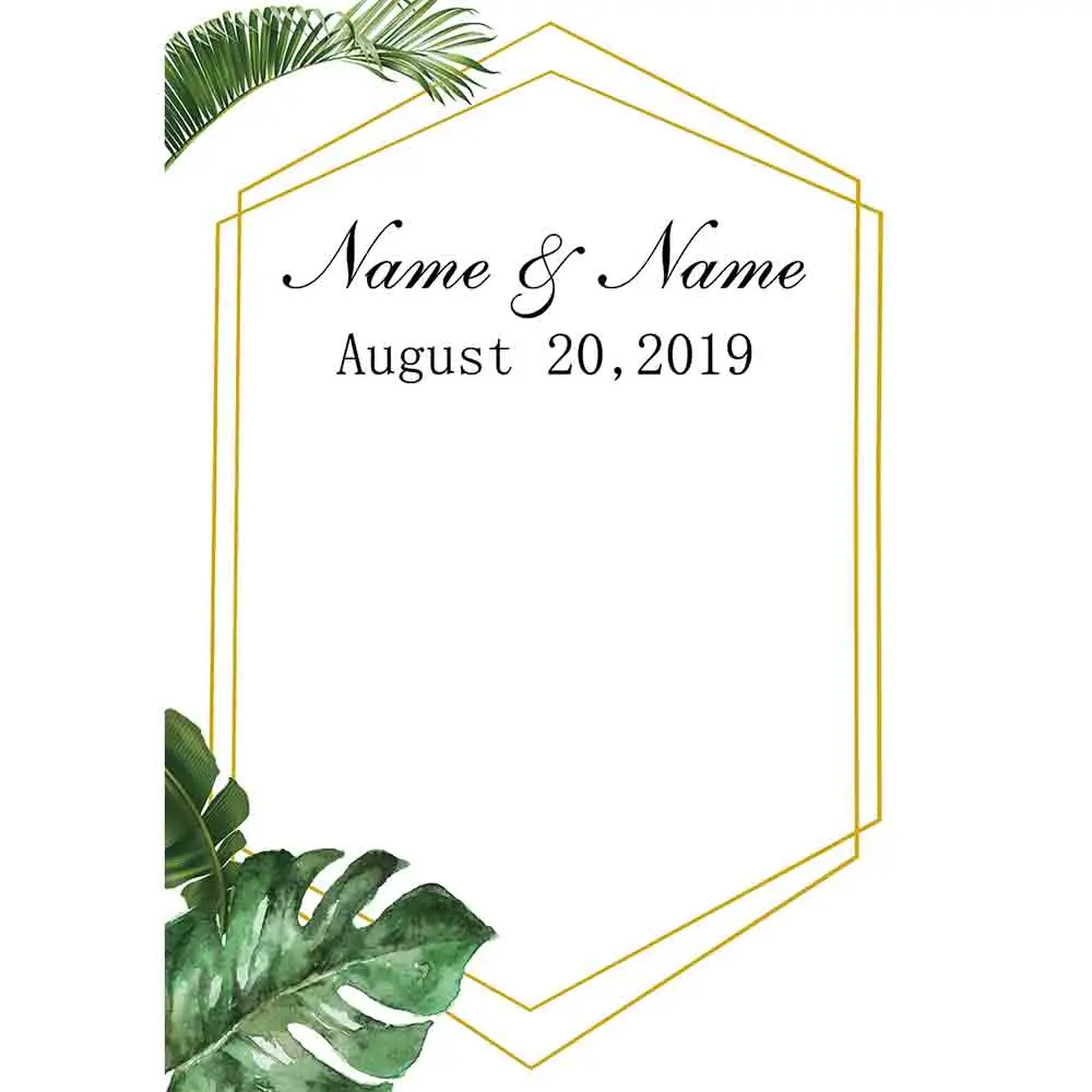 Allenjoy фон ткани фотографии простой золотой линии рамки тропический лист